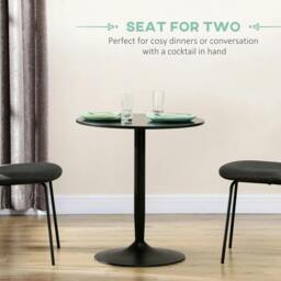 Rackhams 75H x 70cm Two-Person Minimalistic Dining Table - Black - thumbnail 4