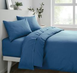 Rackhams Polycotton Deluxe Pillowcase Non Iron - Blue - Pillowcase (48cm x 74cm) - thumbnail 1
