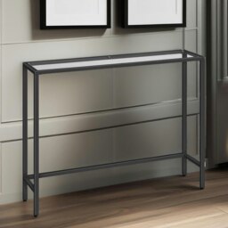 Rackhams Black Metal Hallway Console Table - thumbnail 3