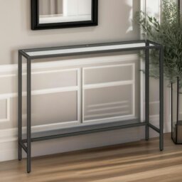 Rackhams Black Metal Hallway Console Table - thumbnail 4