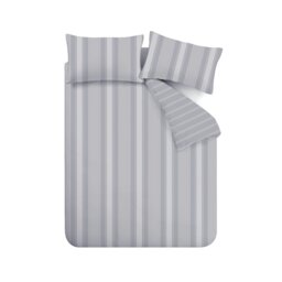 Rackhams Brushed Cotton Ticking Stripe Reversible Duvet Cover Set - Super King - thumbnail 6