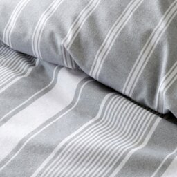 Rackhams Brushed Cotton Ticking Stripe Reversible Duvet Cover Set - Super King - thumbnail 5