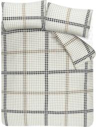 Rackhams Luxury Hounds tooth Check Brushed Cotton Duvet Cover Set - Easy Care Bedding - Natural - Super King (220cm x 260cm) - thumbnail 3