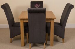 Rackhams Oslo 90 x 90cm Small Square Oak Dining Set with Montana Fabric Chairs - 1 - 4 chairs - Grey - thumbnail 5