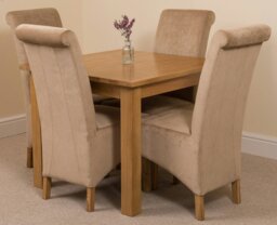Rackhams Oslo 90 x 90cm Small Square Oak Dining Set with Montana Fabric Chairs - 1 - 4 chairs - Grey - thumbnail 2