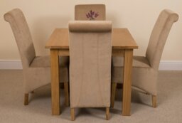Rackhams Oslo 90 x 90cm Small Square Oak Dining Set with Montana Fabric Chairs - 1 - 4 chairs - Grey - thumbnail 3