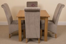 Rackhams Oslo 90 x 90cm Small Square Oak Dining Set with Montana Fabric Chairs - 1 - 4 chairs - Grey - thumbnail 6