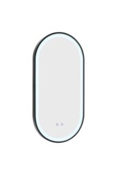 Rackhams Modern Oval LED Wall Mirror Metal Framed - Black - thumbnail 5