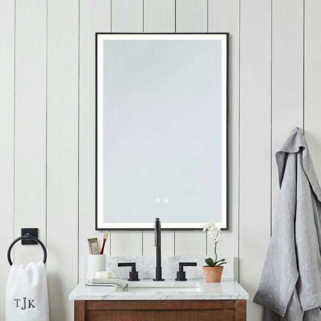 Rackhams Rectangular 50x70cm Anti-fog Bathroom Vanity Mirror with Touch Lighting - Size A - image 1