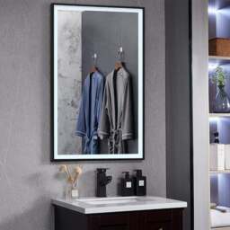 Rackhams Rectangular 50x70cm Anti-fog Bathroom Vanity Mirror with Touch Lighting - Size A - thumbnail 2