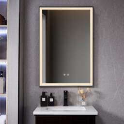 Rackhams Rectangular 50x70cm Anti-fog Bathroom Vanity Mirror with Touch Lighting - Size A - thumbnail 3
