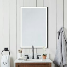Rackhams Rectangular 50x70cm Anti-fog Bathroom Vanity Mirror with Touch Lighting - Size A - thumbnail 1