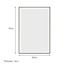 Rackhams Rectangular 50x70cm Anti-fog Bathroom Vanity Mirror with Touch Lighting - Size A - thumbnail 6