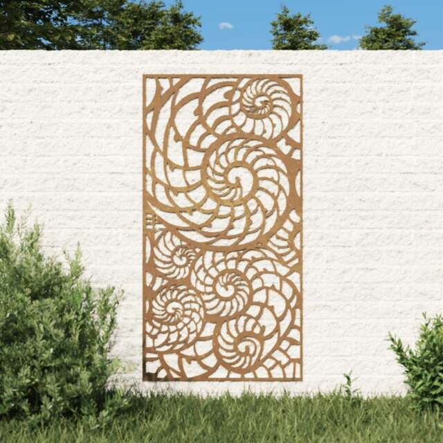 Rackhams Garden Wall Decoration 105x55 cm Corten Steel Shell Design