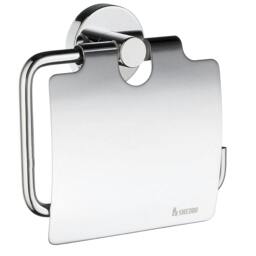 Rackhams Polished Chrome Toilet Roll Holder with Lid