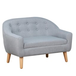 Rackhams Kids Mini Sofa Children Armchair Seating Bedroom Playroom Furniture Grey - thumbnail 2