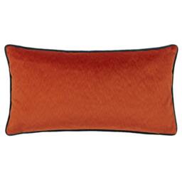 Rackhams Torto Velvet Rectangular Cushion Cover - Brick Red/Teal - 30cm x 60cm - Brick Red/Teal - 100% Polyester - thumbnail 1
