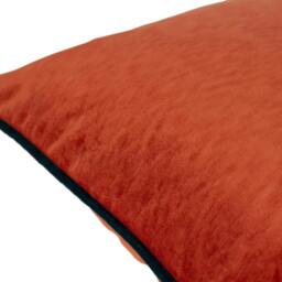 Rackhams Torto Velvet Rectangular Cushion Cover - Brick Red/Teal - 30cm x 60cm - Brick Red/Teal - 100% Polyester - thumbnail 3