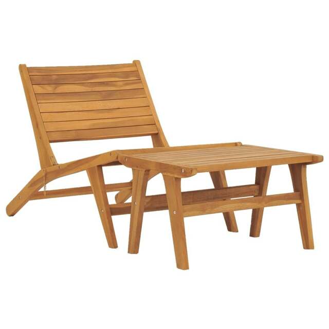 Rackhams Garden Chair with Footrest Solid Teak Wood