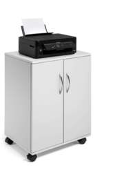 Rackhams 2 Door Office Filing Storage Trolley on Wheels - 75cm Grey - thumbnail 3