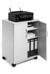Rackhams 2 Door Office Filing Storage Trolley on Wheels - 75cm Grey - thumbnail 4