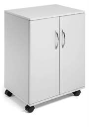 Rackhams 2 Door Office Filing Storage Trolley on Wheels - 75cm Grey