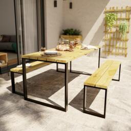 Rackhams Blakea Garden Dining Set 6 Seater 1.8m Modern Wooden Furniture Set - thumbnail 1