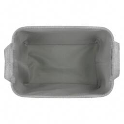 Rackhams Serena Rectangular Fabric Storage Baskets with Handles for Home Organisation, Light Grey - thumbnail 5