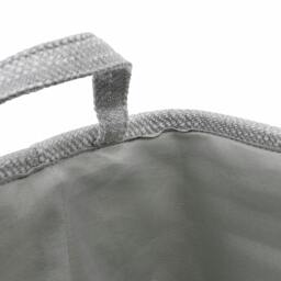 Rackhams Serena Rectangular Fabric Storage Baskets with Handles for Home Organisation, Light Grey - thumbnail 4