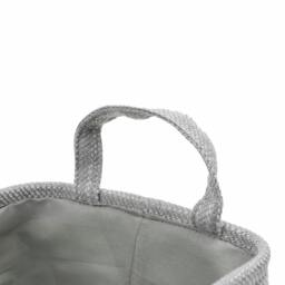 Rackhams Serena Rectangular Fabric Storage Baskets with Handles for Home Organisation, Light Grey - thumbnail 3