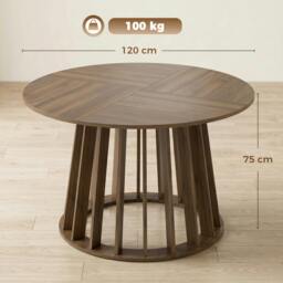 Rackhams Modern Dining Table for 4-6 People 120 cm Light Walnut - thumbnail 3
