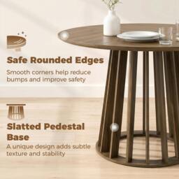 Rackhams Modern Dining Table for 4-6 People 120 cm Light Walnut - thumbnail 5