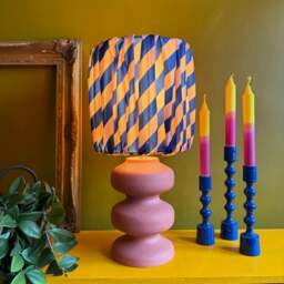 Rackhams Candy Twist Gathered Shades - Peach Fuzz - Ceiling Pendant / Arc Lamp - thumbnail 2