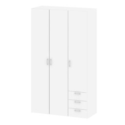 Rackhams Space Wardrobe - 3 Doors 3 Drawers in White 2000 - White - Malemine - 1 - thumbnail 3