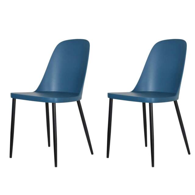 Rackhams Pair of Aspen Duo Modern Dining Chairs - Blue - image 1