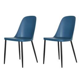 Rackhams Pair of Aspen Duo Modern Dining Chairs - Blue - thumbnail 1