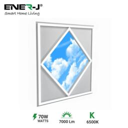 Rackhams 60x60cm Diamond Sky & Cloud Ceiling LED Panel Light - 70W, Cool White  - Single pack - 6500K - thumbnail 6