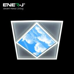 Rackhams 60x60cm Diamond Sky & Cloud Ceiling LED Panel Light - 70W, Cool White  - Single pack - 6500K - thumbnail 4