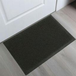 Rackhams Mesh Dirt Trapper Door Mat – Non-Slip Vinyl Indoor/Outdoor Scraper Entrance Mat – Metallic Black & White – Multiple Sizes - 50 x 80cm - thumbnail 2