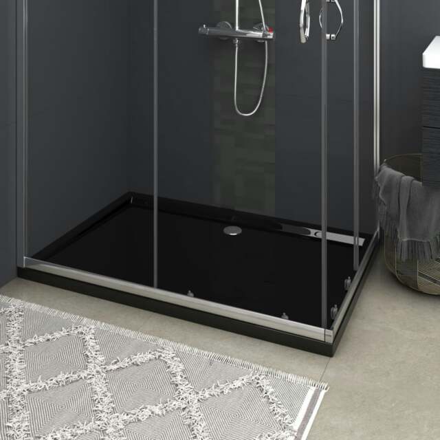 Rackhams Rectangular ABS Shower Base Tray Black 80x120 cm