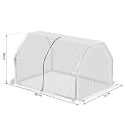 Rackhams Mini  Greenhouse Grow House PVC Cover Steel Frame White 99 x 71 x 60cm - thumbnail 6