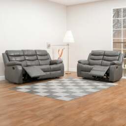Rackhams Venlo Leather Reclining Sofa Suite 3 + 2 Seater - Brown - thumbnail 2