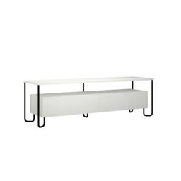 Rackhams Cornea Modern TV Unit White with Storage TV Cabinet 150cm - Mocha Grey - thumbnail 3