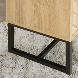 Rackhams Sideboard Buffet Cabinet Storage Furniture Natural Brown - thumbnail 6