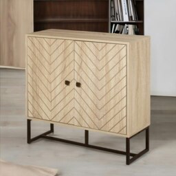 Rackhams Sideboard Buffet Cabinet Storage Furniture Natural Brown - thumbnail 5
