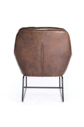 Rackhams Vintage PU Leather Tufted Leisure Armchair with Metal Legs - Brown - thumbnail 5