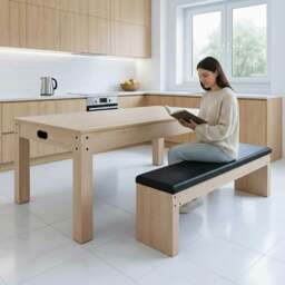 Rackhams 7-In-1 Games Table & Storage Bench - Oak - thumbnail 4