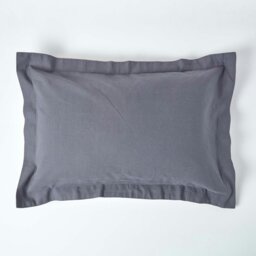 Rackhams French Flax Linen Oxford Pillowcase, King Size - Dark Grey - thumbnail 2