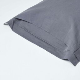 Rackhams French Flax Linen Oxford Pillowcase, King Size - Dark Grey - thumbnail 4