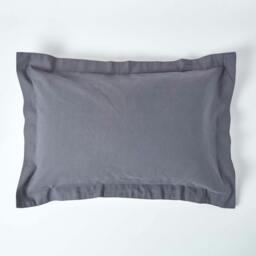 Rackhams French Flax Linen Oxford Pillowcase, King Size - Dark Grey - thumbnail 1